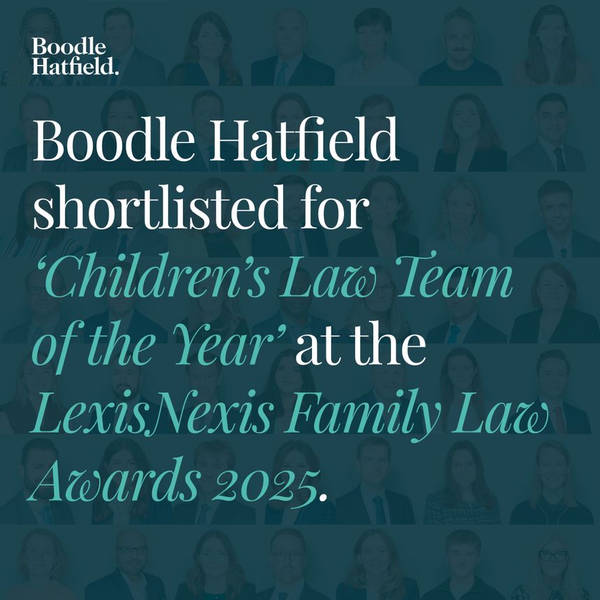 Boodle Hatfield shortlisted for ‘Children’s Law Team of the Year’ at the LexisNexis Family Law Awards 2025