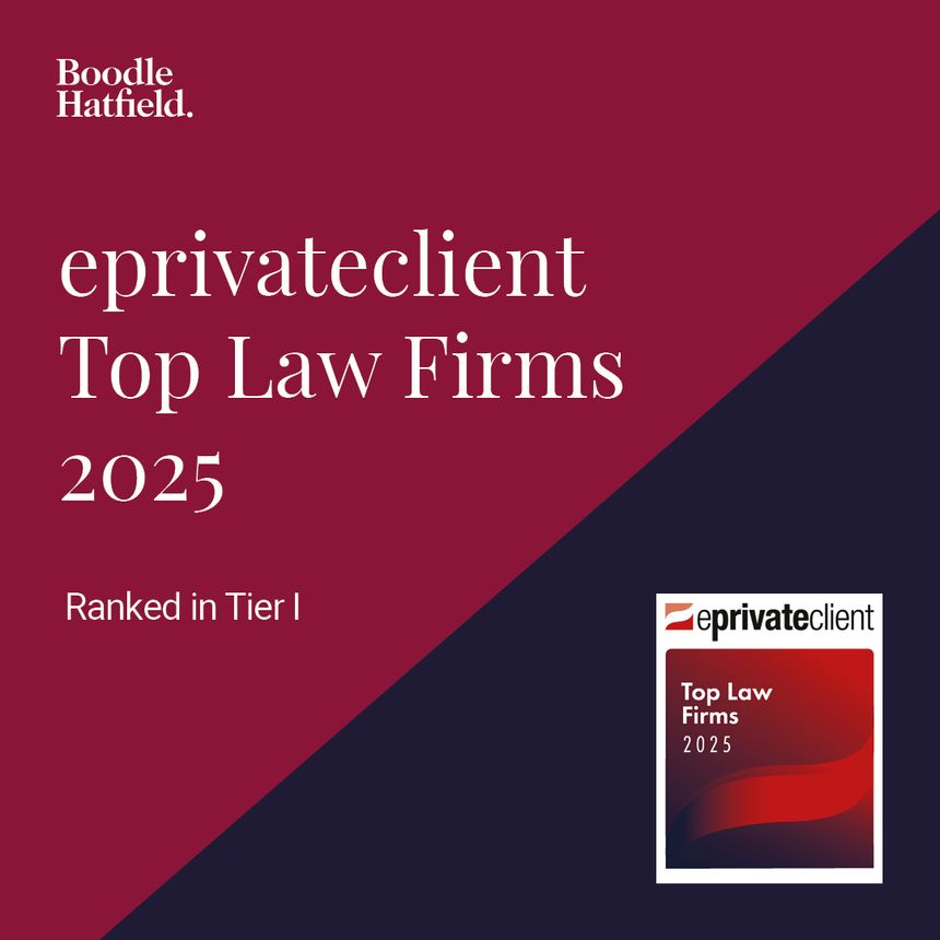 Boodle Hatfield ranked in 'Top Private Client Law Firms 2025' by eprivateclient