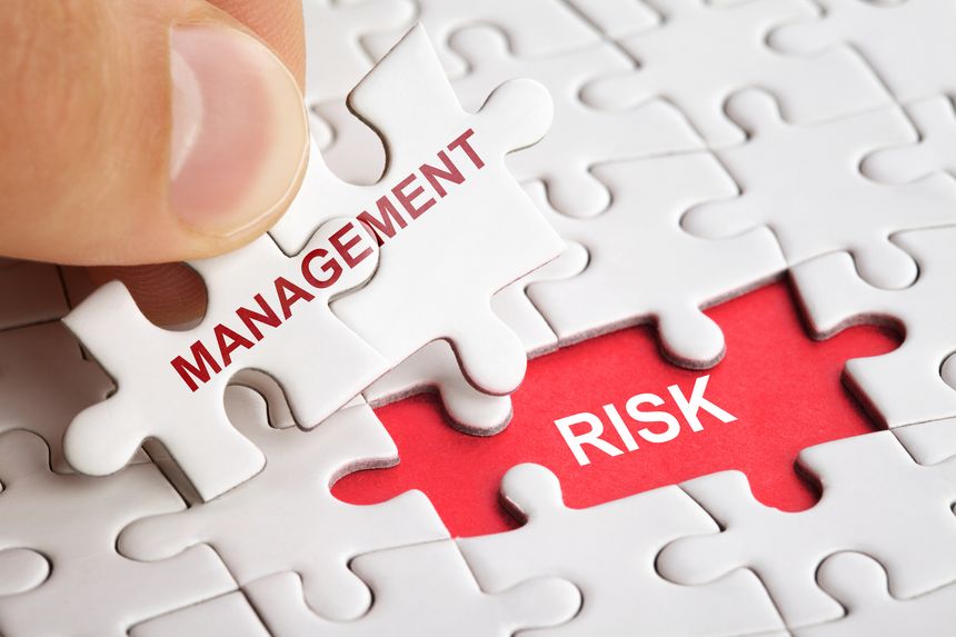 Risk Management concept on missing puzzle. Business concept