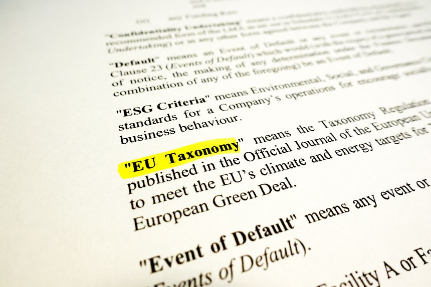 EU Taxonomy highlighted in a document to mark the importance of reaching the climate and energy targets by 2030 the EU taxonomy for sustainable activities defines the objectives and steps to become carbon neutral