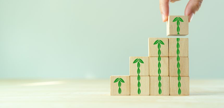 Growth of ESG and sustainable investment concept. Investment for green growth. Responsible business practices addressing climate change and driving the shift to a low-carbon economy. ESG Investing.