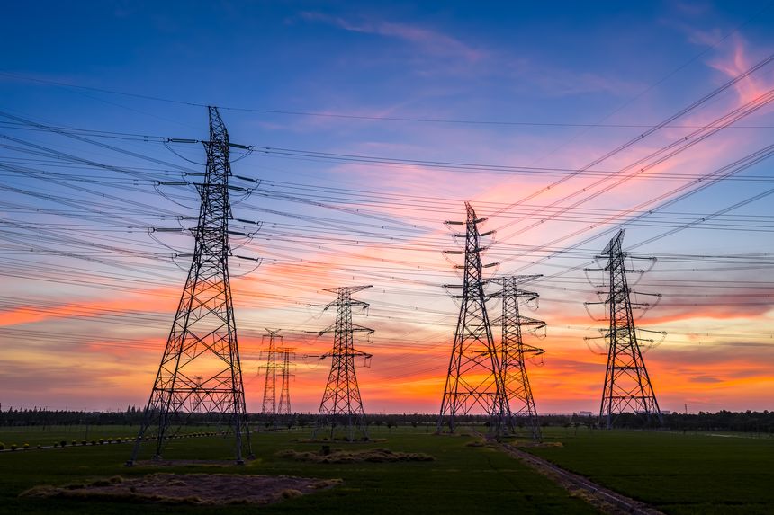 Industrial power tower background