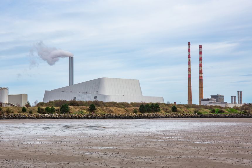 A modern waste-to-energy facility in Dublin converts waste into power - Ireland, Dublin, 16.3.2020