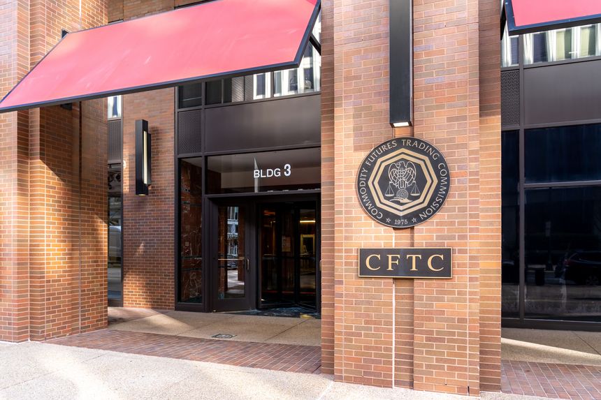 Washington, D.C., USA- January 13, 2020: Entrance of the U.S. Commodity Futures Trading Commission (CFTC) at its headquarters in Washington, an agency of the US government.