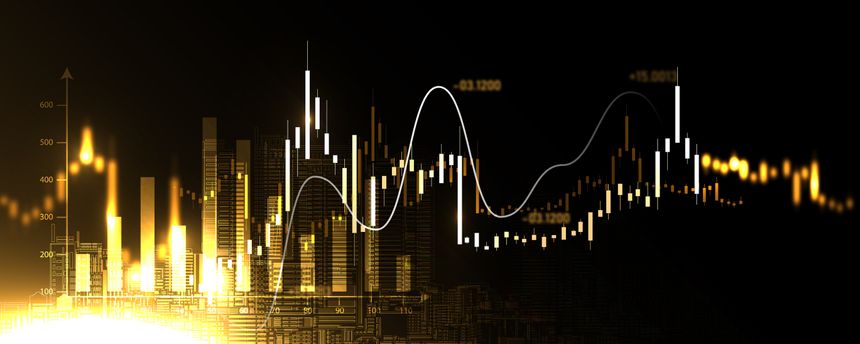 Financial technology background image, market data analysis, stock trading