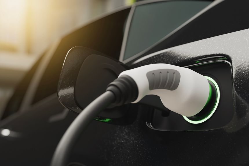 Electric vehicle recharging outdoor technology renewable energy.