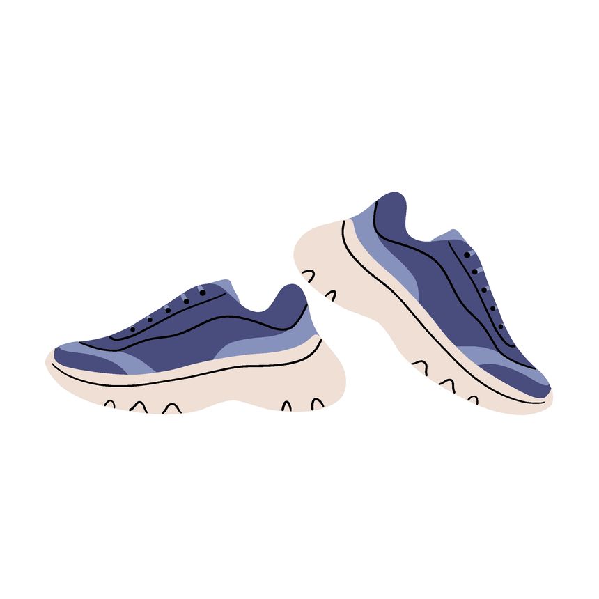 Pair of sneakers. Trendy chunky sole fashion footwear, modern casual style unisex shoes, fashionable ugly shoe model. Vector cartoon illustration.