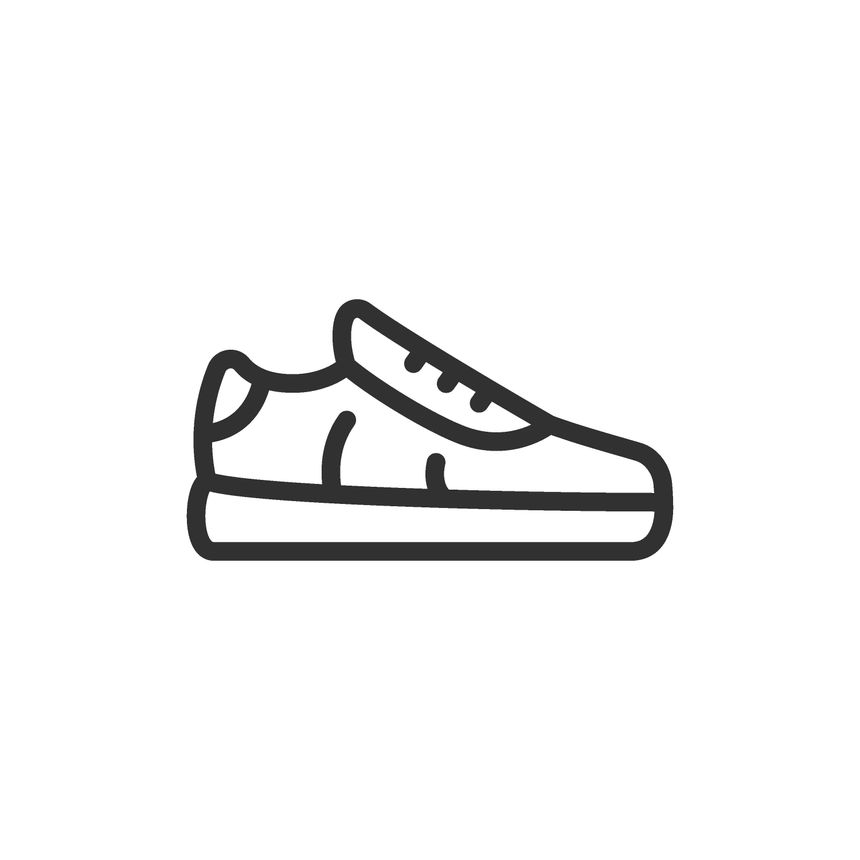 Sneaker shoe, linear icon. Sport footwear and casual fashion. Line with editable stroke.
