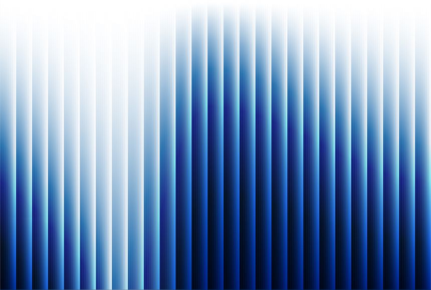 A striking abstract image showcasing numerous parallel vertical lines transitioning smoothly from deep navy blue at the bottom to pure white at the top, suggesting depth and light.