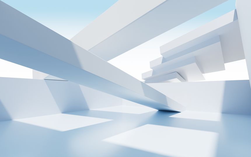 White abstract architecture background, 3d rendering. 3d illustration.