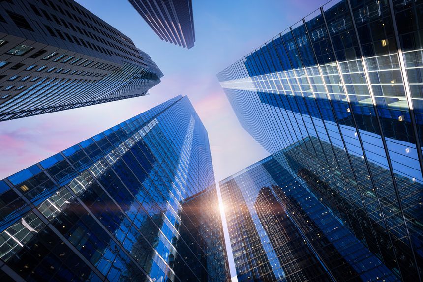 Toronto financial district skyline panorama with luxury condos and financial offices