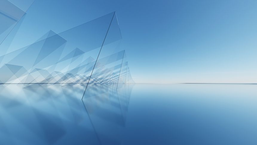 Abstract architecture background, geometric glass architectural design, Empty floor for car presentation backdrop, 3d rendering