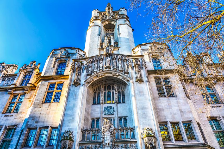 Supreme Court United Kingdom Middlesex Guildhall Westminster London England. Guildhall became Supreme Court in 2005.