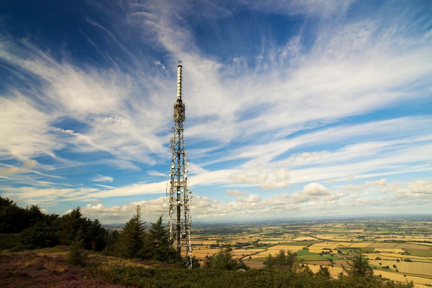 landscape view with telephone mast
