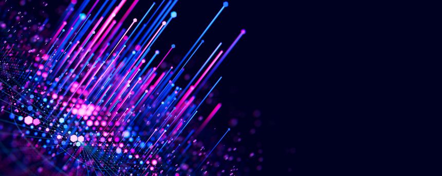 Big Data complex graph. Quantum computing universe. Cyber space of AI technology. Futuristic graph. Digital information presentation. 3d render illustration.