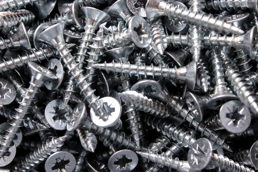 beautiful background of silver screws