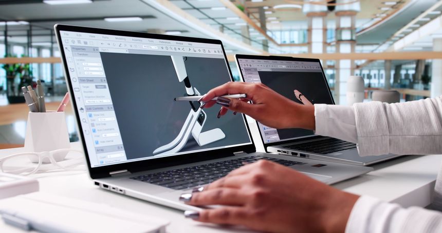 Innovative African American Woman Developing Prosthetics Leg CAD Design. Healthcare Professional.