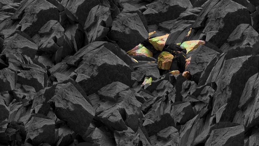Rare earth Mineral concept as a conceptual rare-earth element symbol representing essential material as raw ore for industrial manufacturing of technology instruments.