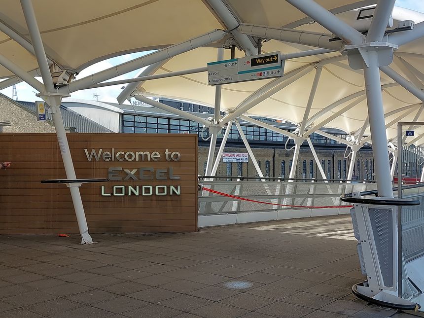 London, UK - 1st November 2025: The Western Gateway to the Excel Centre in London, UK