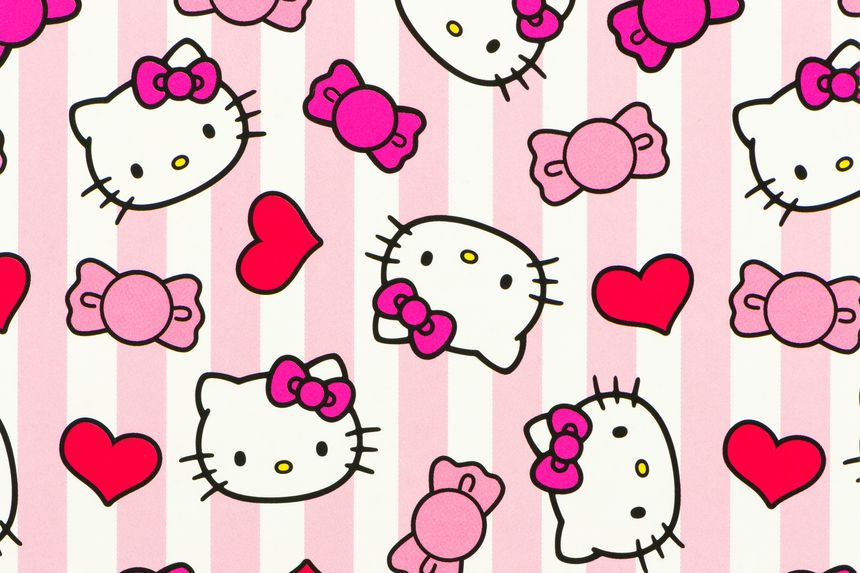 Arad, Romania - September 30, 2012: Hello Kitty pattern printed on cardboard box. Studio shot.