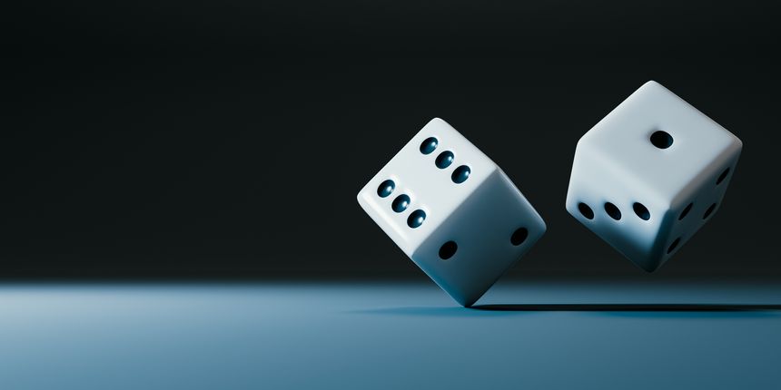 Gambling and Chance Concept with Dice, 3d rendering