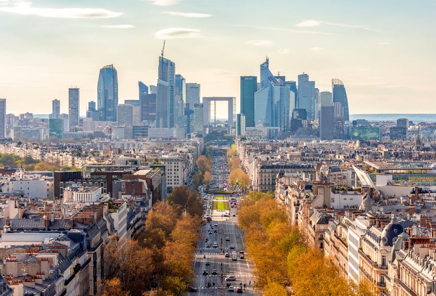 La Defense - business district in Paris, France