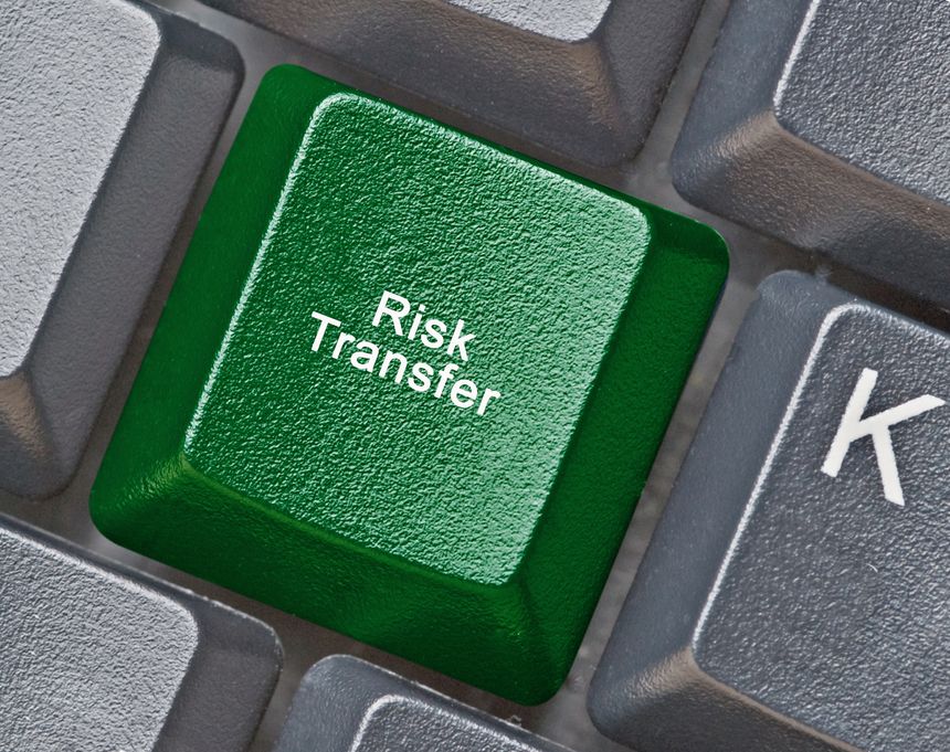 Keyboard with key for risk transfer
