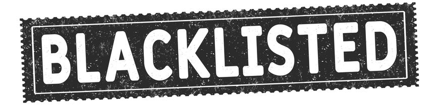 Blacklisted grunge rubber stamp on white background, vector illustration