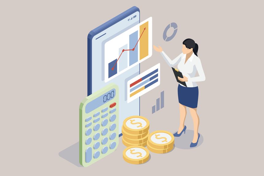 Isometric Expert team for Data Analysis, Business Statistic, Management, Consulting, Marketing. Communication and contemporary marketing. Corporate people working together.