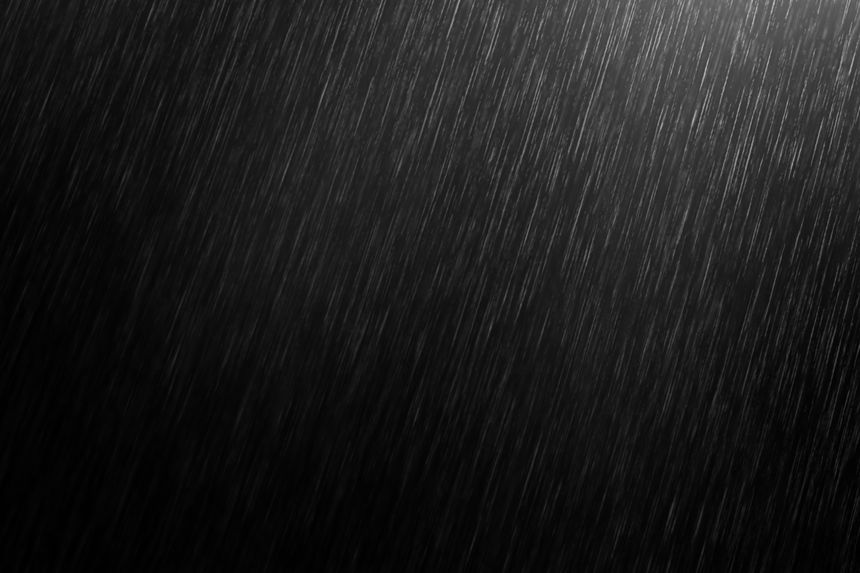 rain on black isolated background