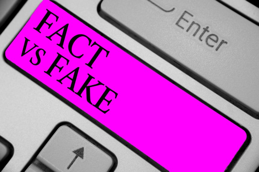 Handwriting text writing Fact Vs Fake. Concept meaning Rivalry or products or information originaly made or imitation Keyboard purple key Intention create computer computing reflection document