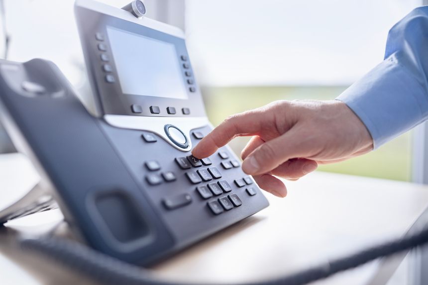 Dialing telephone keypad concept for communication, contact us and customer service support