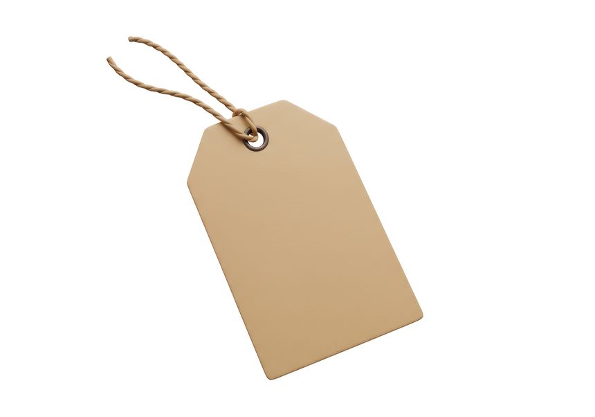 Isolated Blank Kraft Paper Price Tag with String
