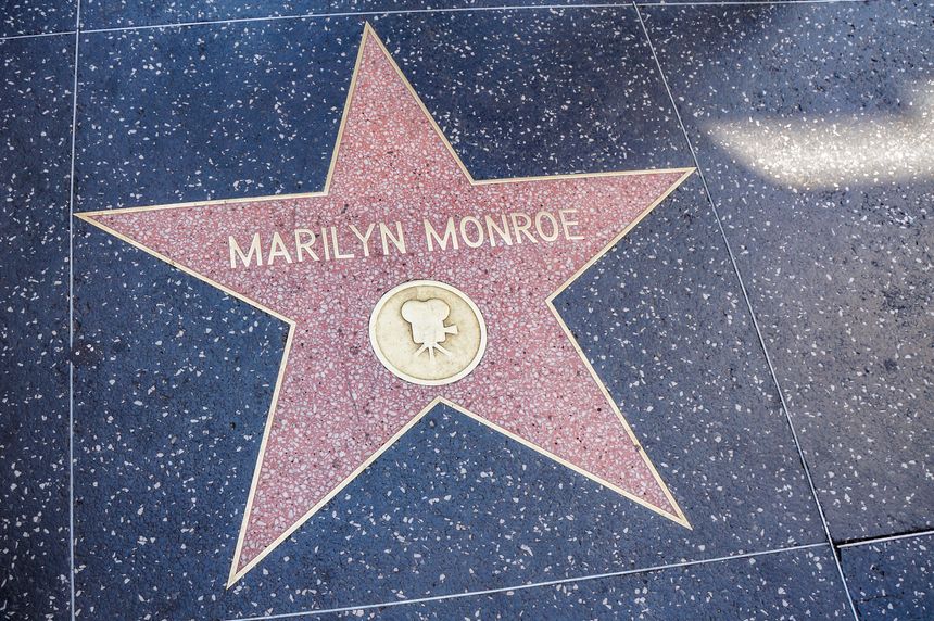 Los Angeles/California/USA - 09/09/2013: Marilyn Monroe star at Walk of Fame in Hollywood Boulevard, Los Angeles, California, USA