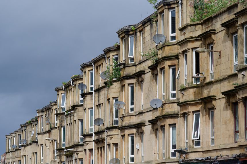 Maryhill tenement council flats in Glasgow city UK