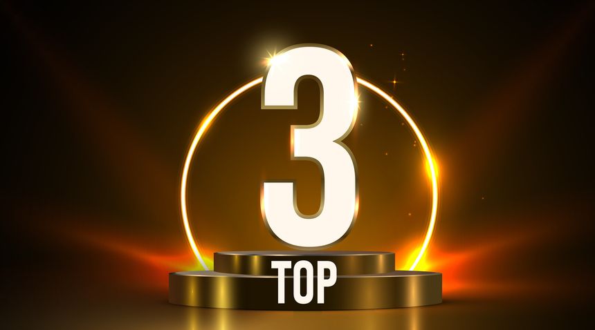 Winner award podium. Top three. Vector illustration.