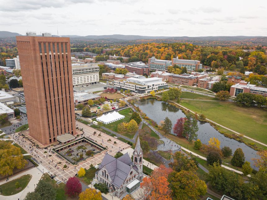 A beautiful view of the University of Massachusetts, Amherst, USA