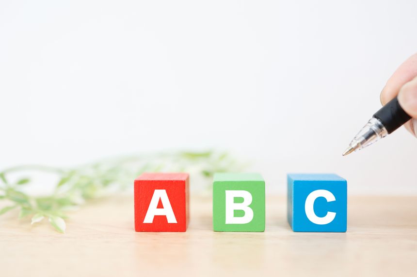 Three color blocks: A, B, and C.