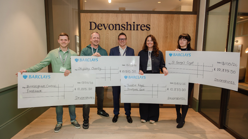 Devonshires’ charity cheque presentation - May 2026