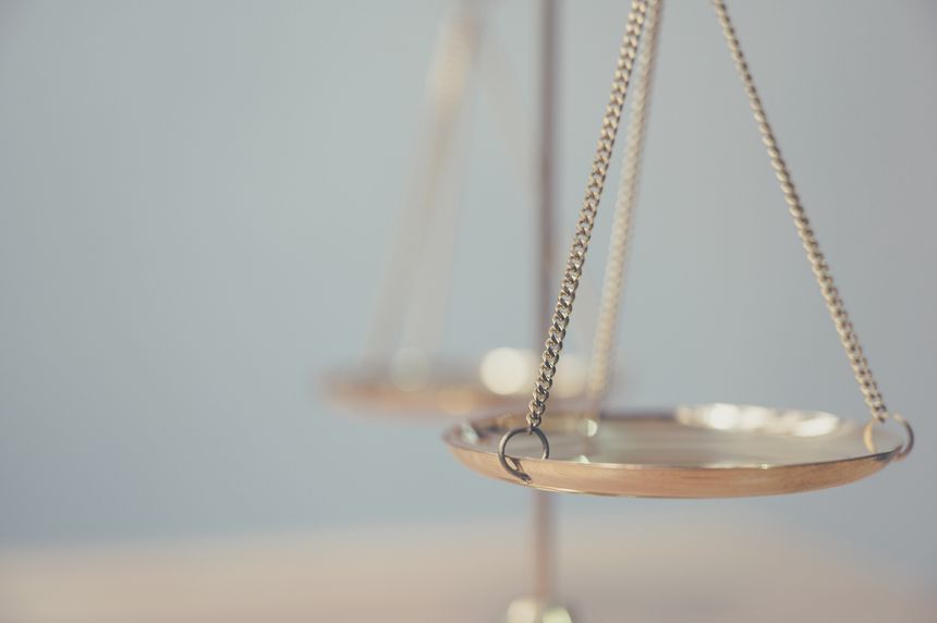 Law and justice, Legality concept, Close up of scales symbol of Justice