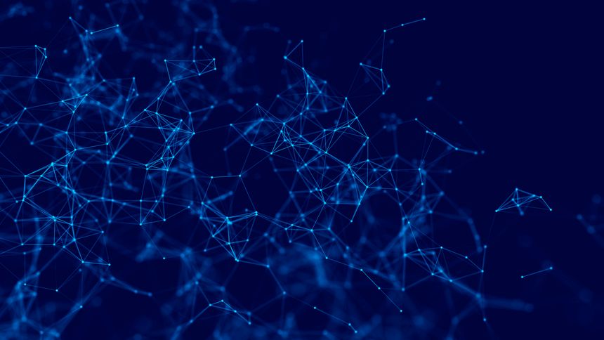 Network connection background. Big data visualization. Big data complex with compounds. Lines plexus