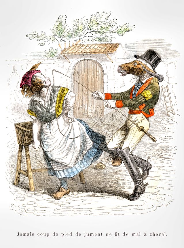 France, 1887, satire, proverbs.