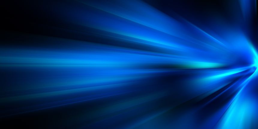 Abstract lines.Neon lines of speed and fast wind. effect of moving at the speed of light. Blue glow effect. Magic shiny line