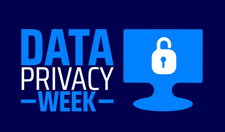 Data Privacy Week background banner or poster design template. observed every year in January. Holiday concept.
