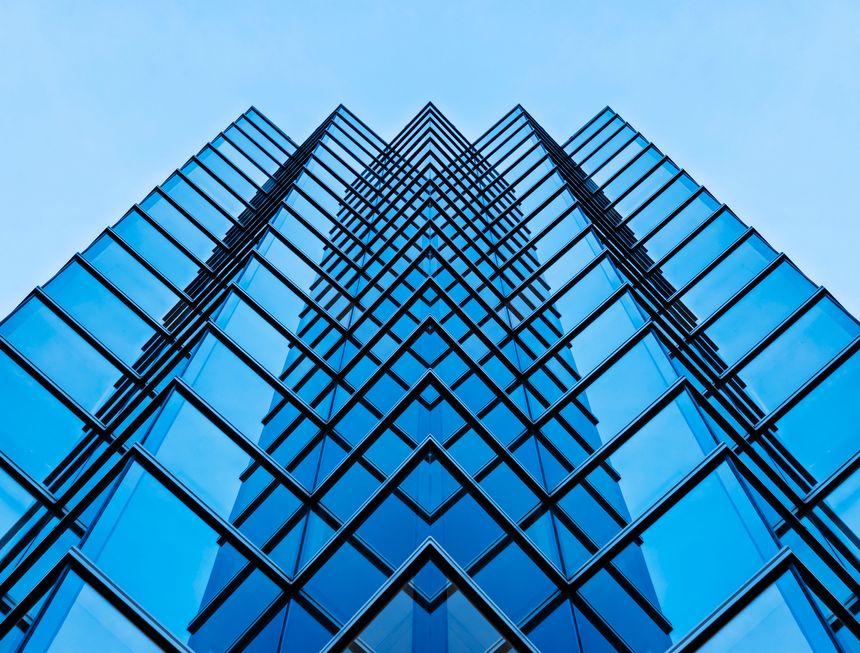 Architecture details Glass wall Modern building exterior Abstract futuristic background