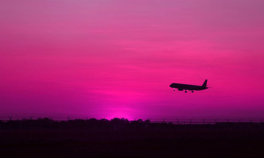 Surreal Styled Departure of Dream Journey at the Purple Pink Hour