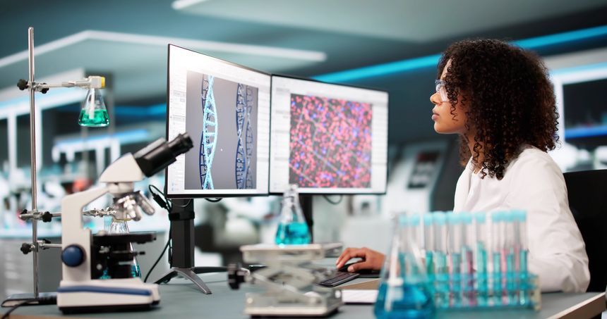 Medical Doctor Using Advanced DNA Technology For Science Research
