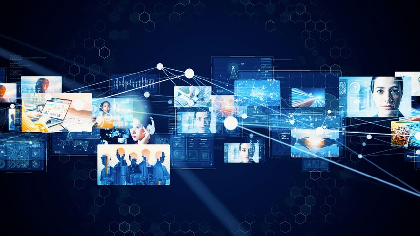 Digital contents concept. Social networking service. Streaming video. NFT. Non-fungible token.