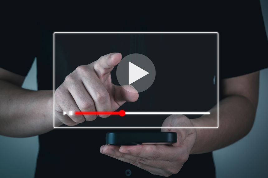 Content. customer watching video content online streaming on mobile smartphone, live concert, commercial advertisement online, business advertising, online study, digital marketing concept