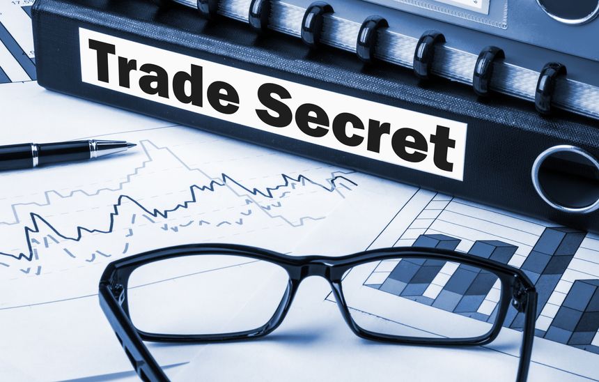trade secrets concept on document folder